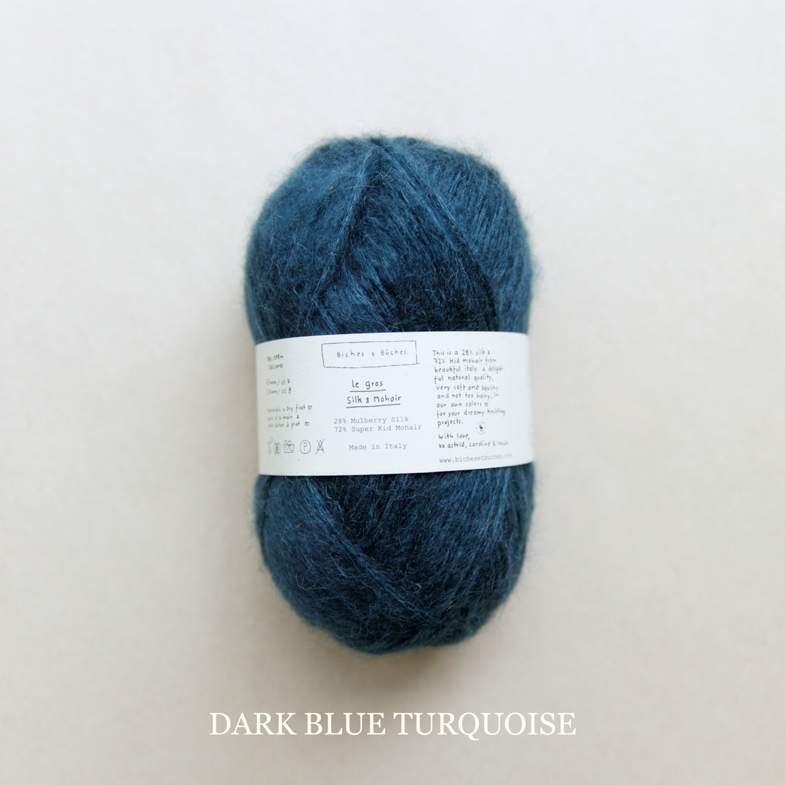 Biches et Buches - Le Gros Silk & Mohair - Dark Blue Turquoise (2)- Yarnovers