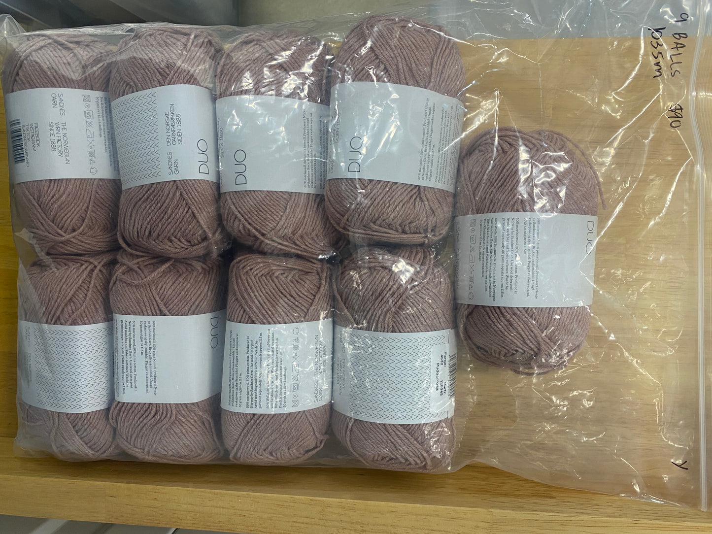 Sandnes Garn Duo Pudder Rosa Bag of 9 - Yarnovers