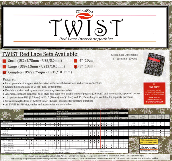 TWIST Red Lace Interchangeable Set - Small