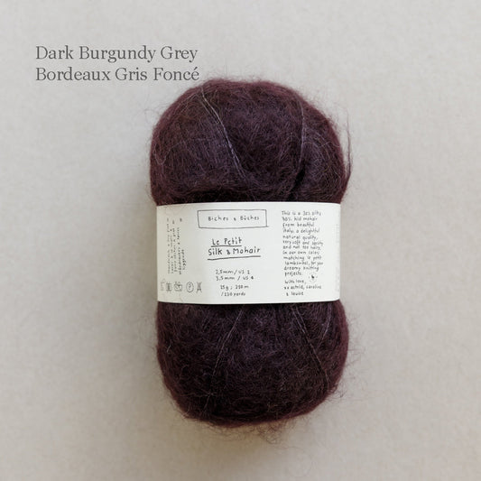 Biches et Buches - Le Petit Silk & Mohair- Dark Burgundy Grey (5) - Overstock