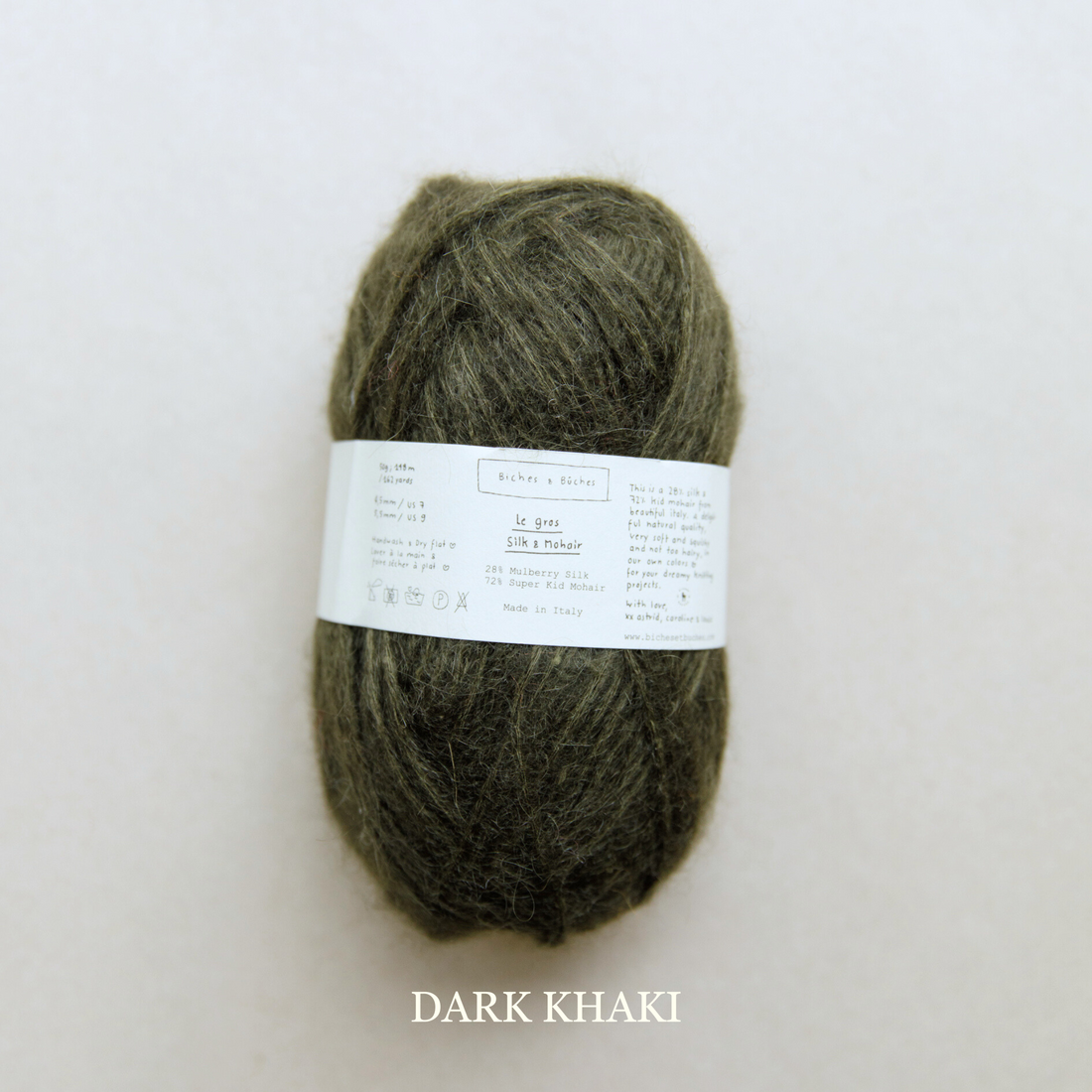 Biches et Buches - Le Gros Silk & Mohair - Dark Khaki (3)- Yarnovers