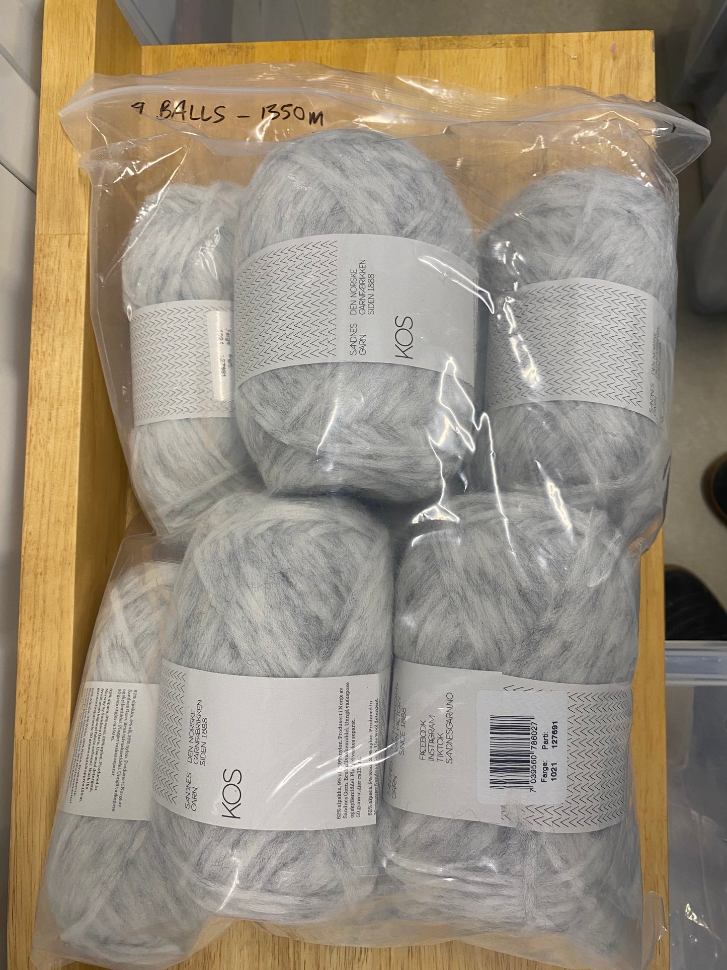 Sandnes Garn - Kos Ash Melange Bag of 9 - Yarnovers