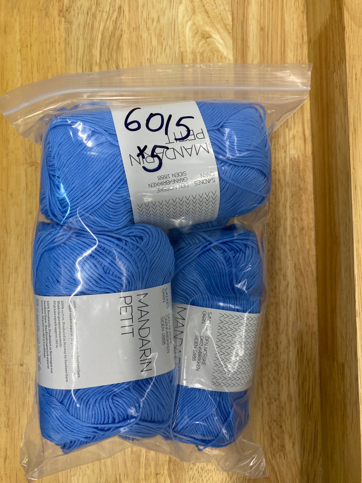 Sandnes Garn Mandarin Petit - Blue - Bag of 5-  Yarnovers