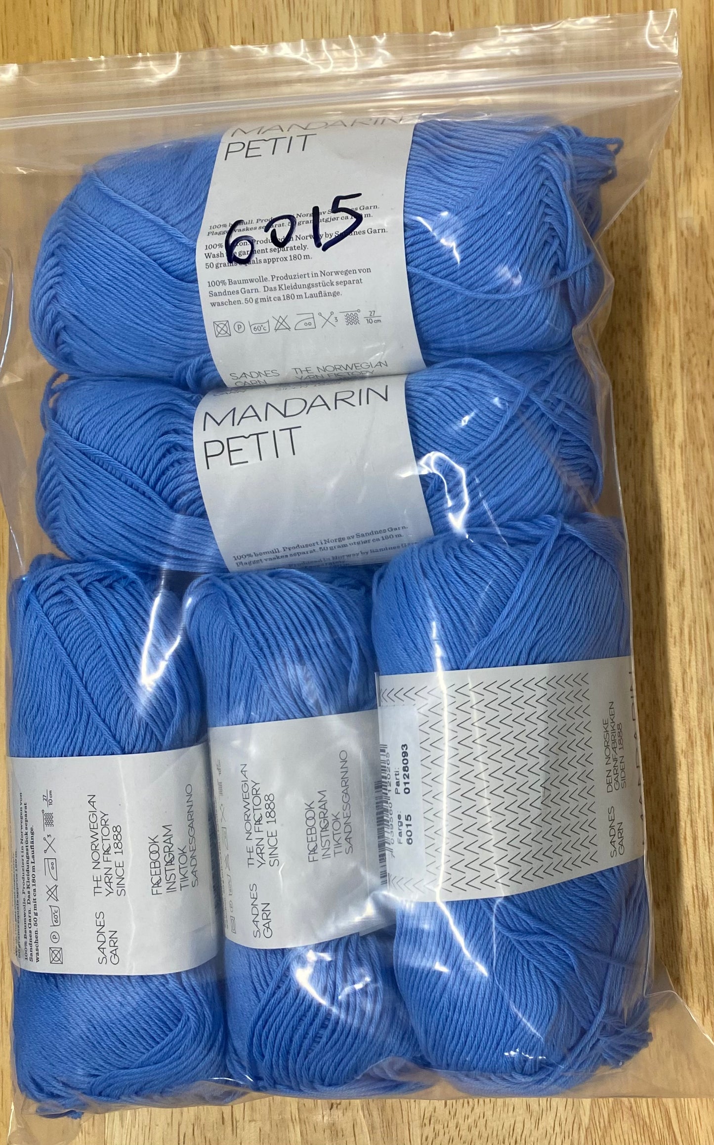 Sandnes Garn Mandarin Petit - Blue - Bag of 5-  Yarnovers