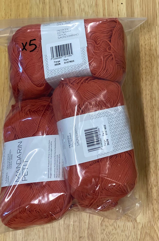 Sandnes Garn Mandarin Petit - Chilli - Bag of 5-  Yarnovers