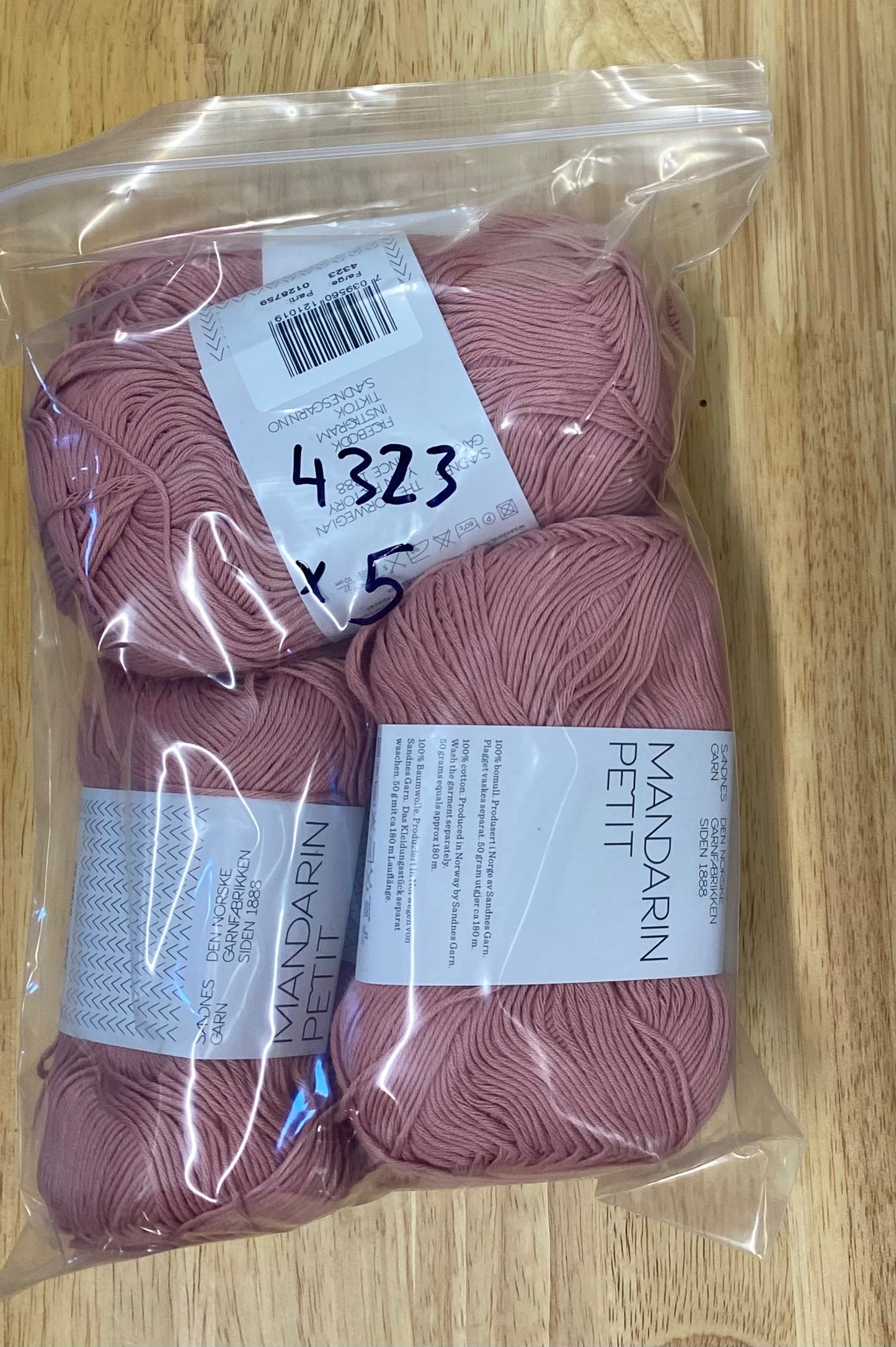 Sandnes Garn Mandarin Petit - Rosa Bag of 5-  Yarnovers