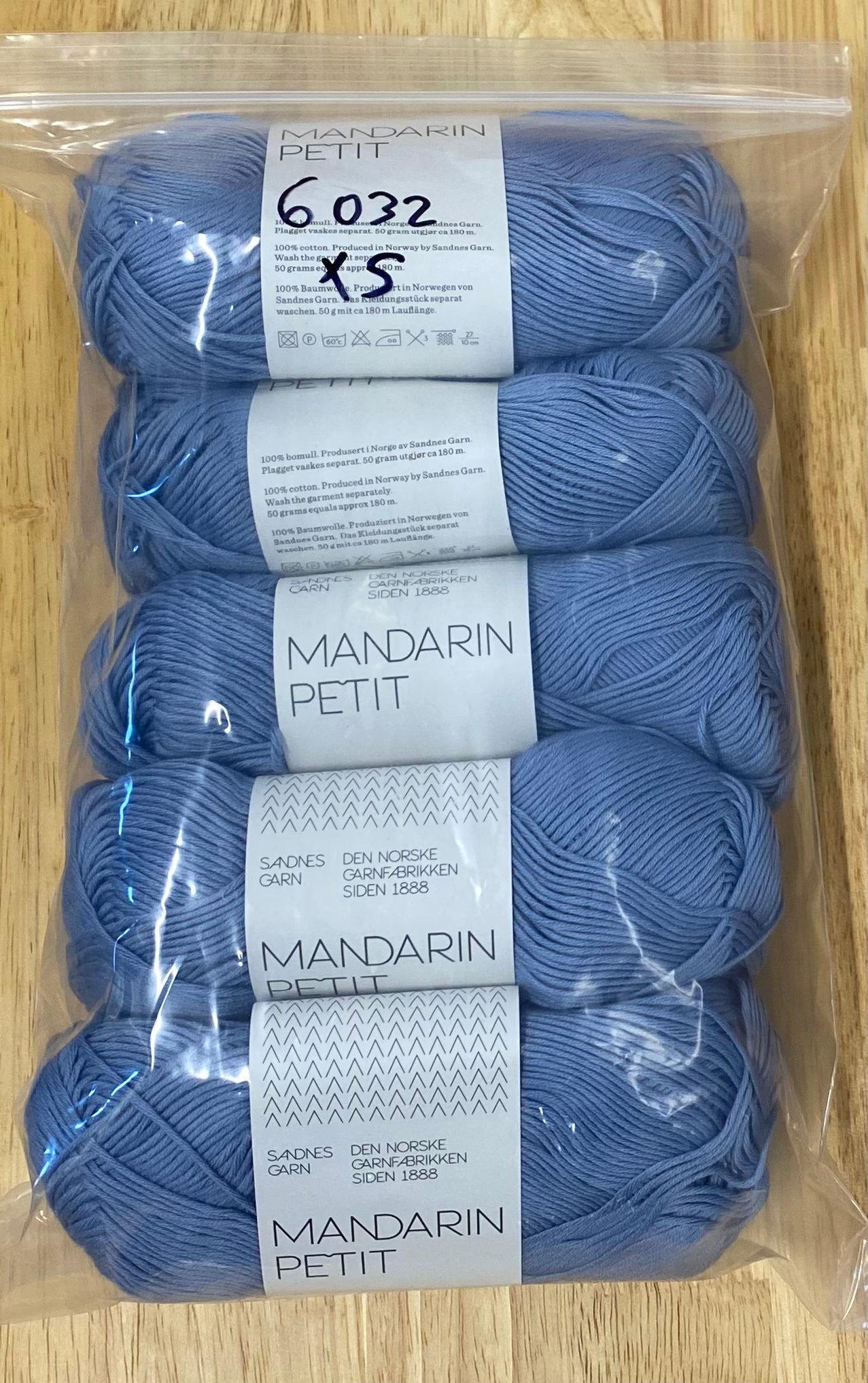 Sandnes Garn Mandarin Petit - Blue Hydrangea Bag of 5-  Yarnovers