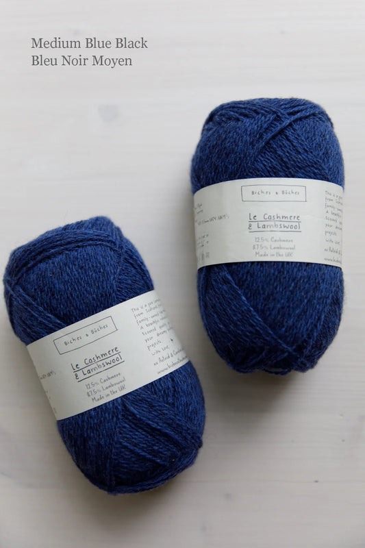 Biches et Buches - Le Cashmere & Lambswool- Medium Blue Black (4) - Overstock